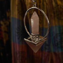 Load image into Gallery viewer, Pendulum Rose Quartz pendant & pyramid