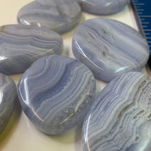 Load image into Gallery viewer, Blue Lace Agate - Oval, Flat Shaped Stone