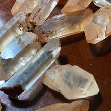 Load image into Gallery viewer, Golden Red Tangerine Lemurian Seed Quartz - Points M
