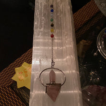 Load image into Gallery viewer, Pendulum Rose Quartz pendant & pyramid