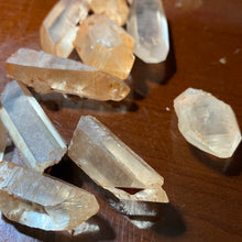 Load image into Gallery viewer, Golden Red Tangerine Lemurian Seed Quartz - Points M