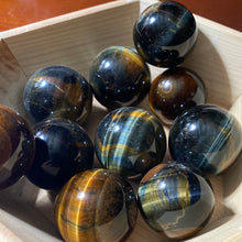 Load image into Gallery viewer, Tiger's Eye (blue) - Sphere L