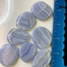 Load image into Gallery viewer, Blue Lace Agate - Oval, Flat Shaped Stone