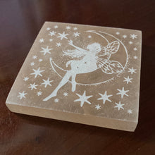 Load image into Gallery viewer, Selenite (Orange) Fairy on the Crescent Moon