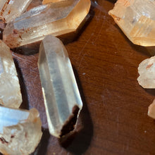 Load image into Gallery viewer, Golden Red Tangerine Lemurian Seed Quartz - Points M
