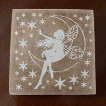 Load image into Gallery viewer, Selenite (Orange) Fairy on the Crescent Moon