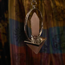 Load image into Gallery viewer, Pendulum Rose Quartz pendant & pyramid