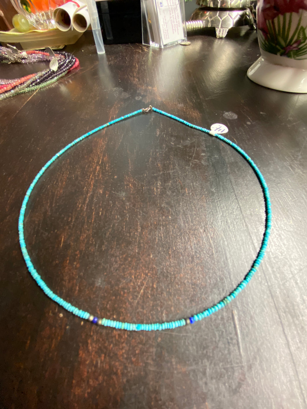 Turquoise choker with Lapis Lazuli accent