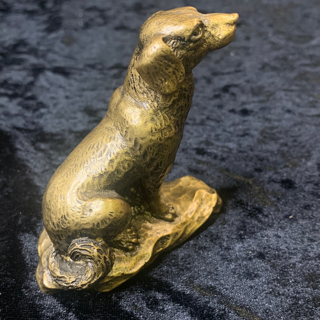 Dog statue resin brass