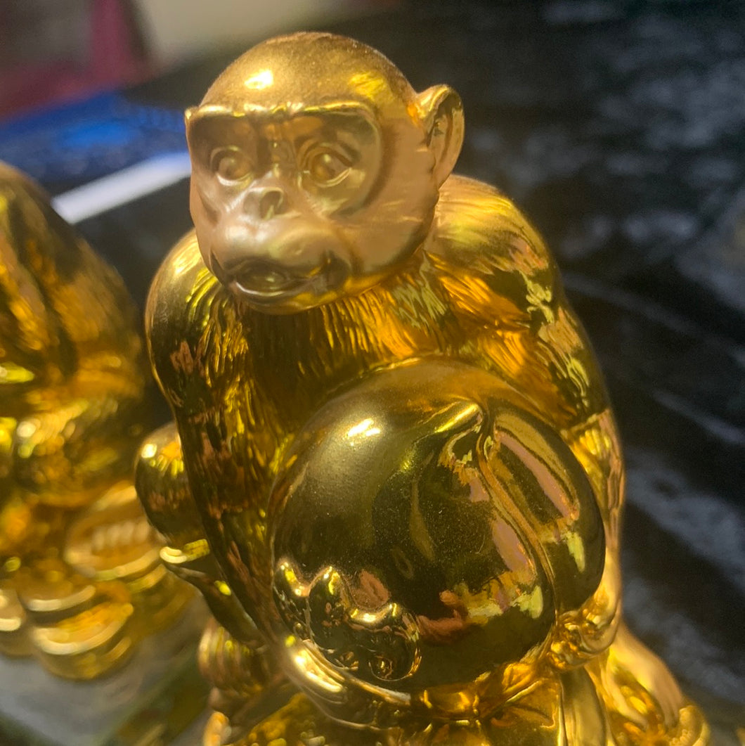 Gold Monkey Statue