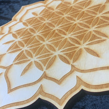 Load image into Gallery viewer, Grid - Sacred Geometry Flower of Life w/Crown Chakra XL Wood
