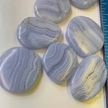 Load image into Gallery viewer, Blue Lace Agate - Oval, Flat Shaped Stone
